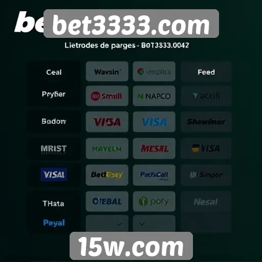 Métodos de pagamento disponíveis no bet3333.com